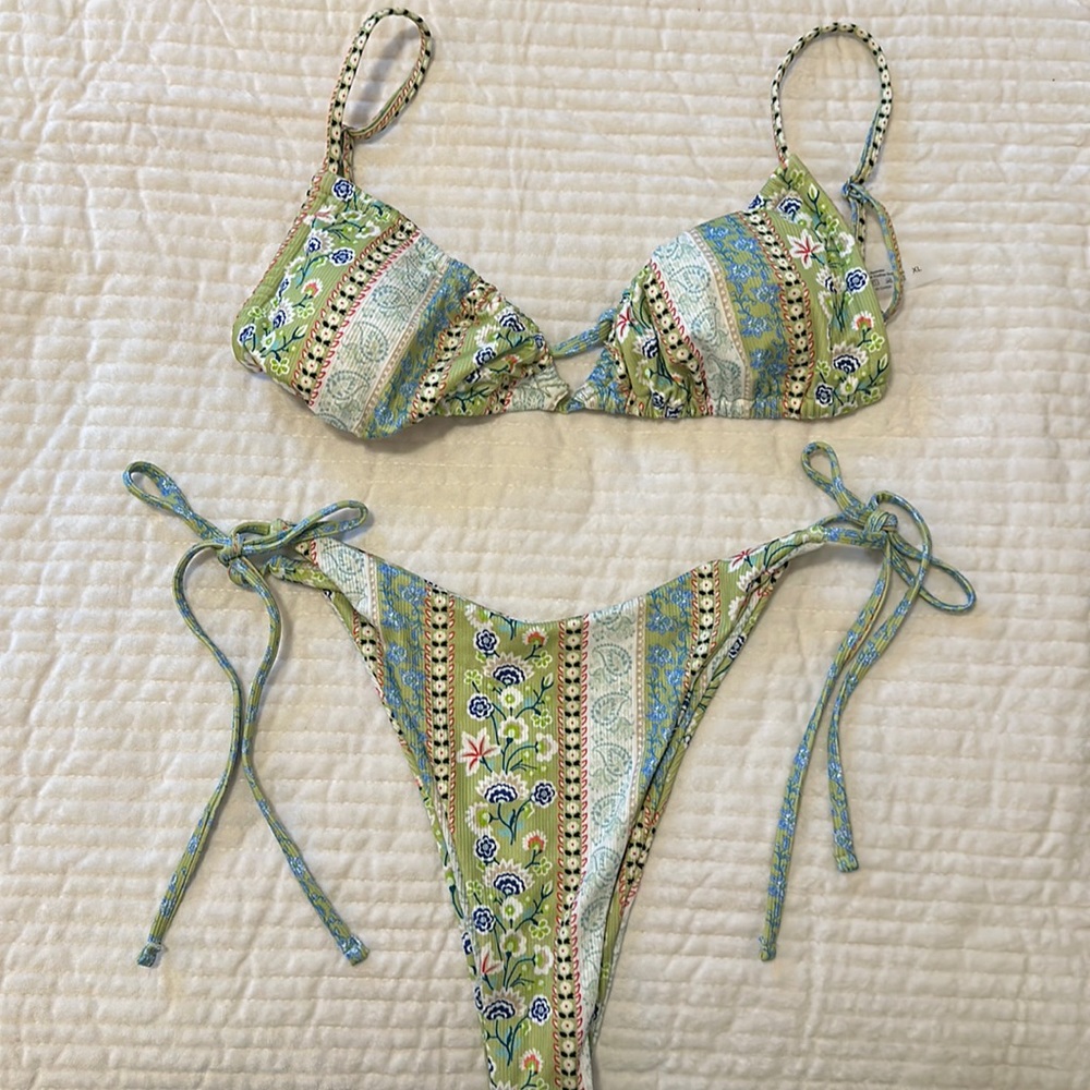 Green boho bikini